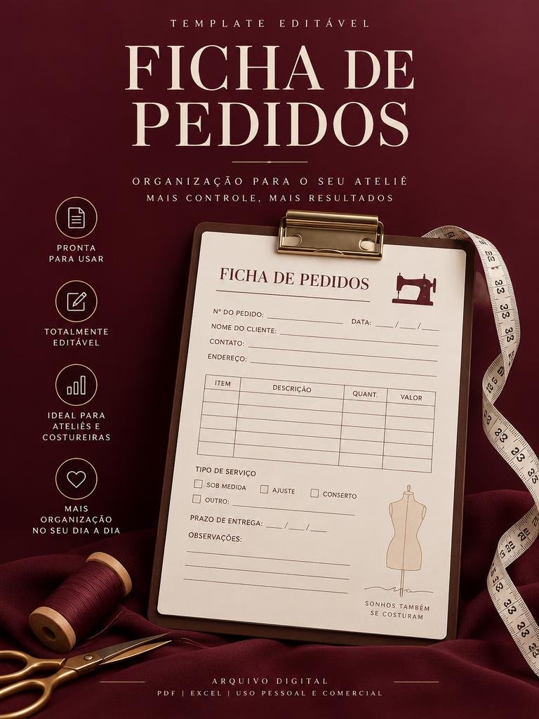 Capa do material: Ficha de pedidos